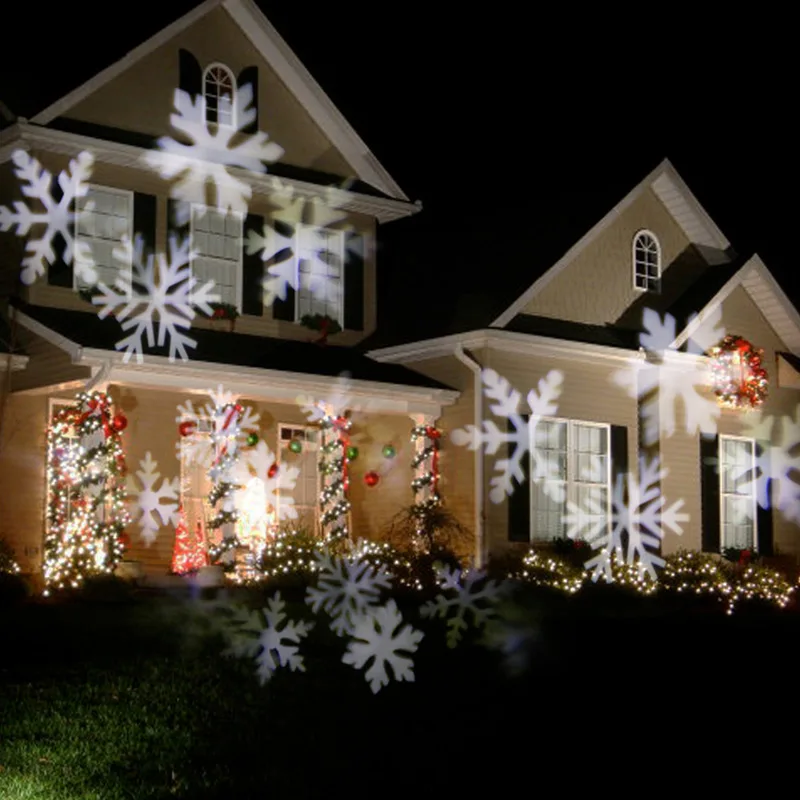 

Outdoor Snowflake Pattern LED Landscape Light Rotating Lawn Garden Lamp Wedding Party Holiday Decor GHS99