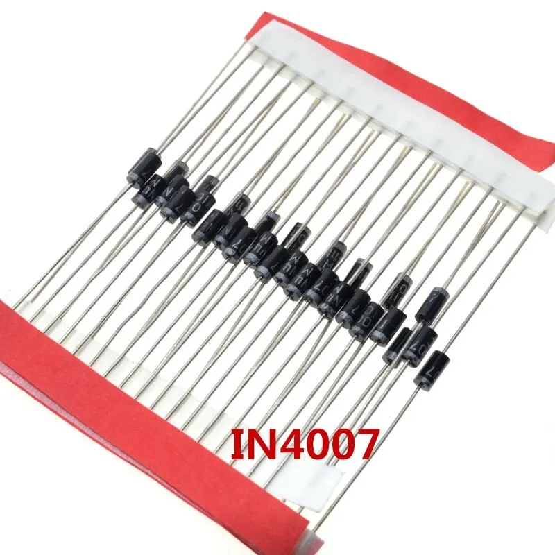 

100PCS 1A 1000V Diode 1N4007 IN4007 DO-41 IN4001 50V IN4002 100V IN4003 200V IN4004 400V PLASTIC SILICON RECTIFIER IN4148