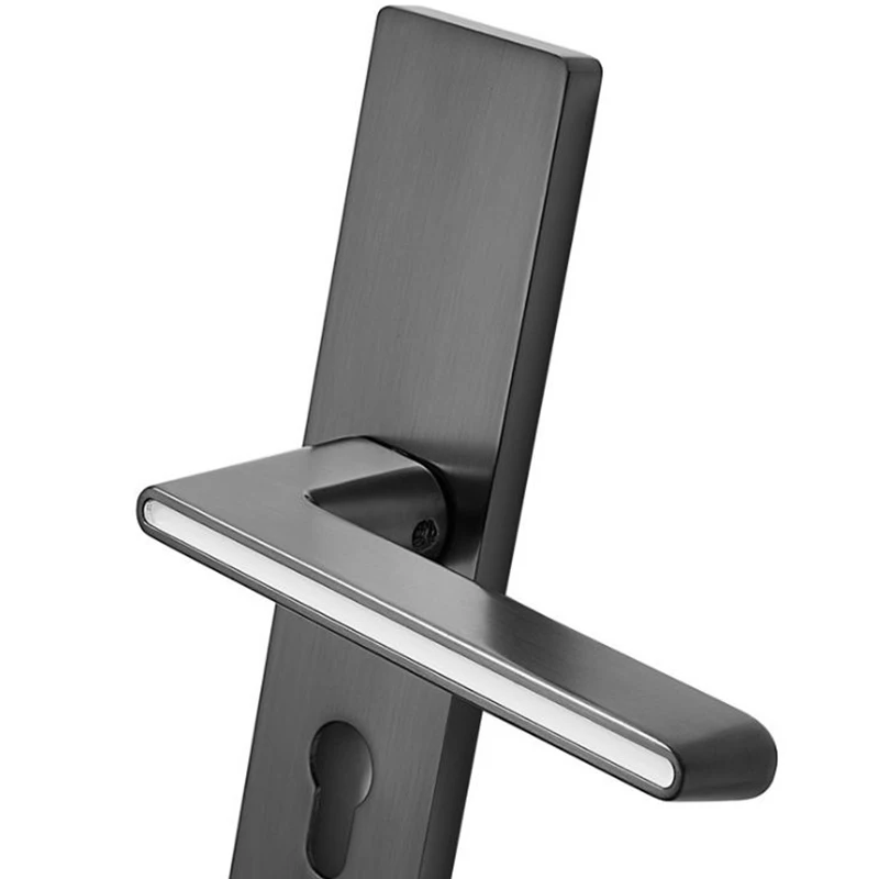 

Door lock indoor bedroom door lock black and white gray luminous modern door lock mute solid wood door universal lock