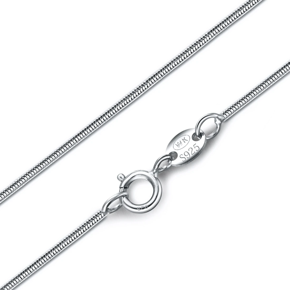 Jiayiqi 8 видов 925 пробы ожерелье из серебряных цепей Для женщин змея сингапурский витой коробка колье коренастый заявление ювелирные изделия оптом 40/45 см - Окраска металла: Snake Chain