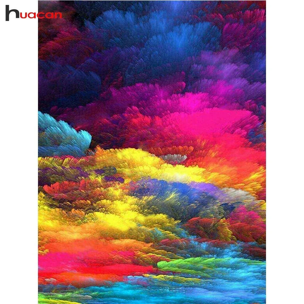 

HUACAN Diamond Embroidery Landscape Full Square/Round Drill Diamond Painting Colorful Sky 3D Cross Stitch Decoration Home DIY