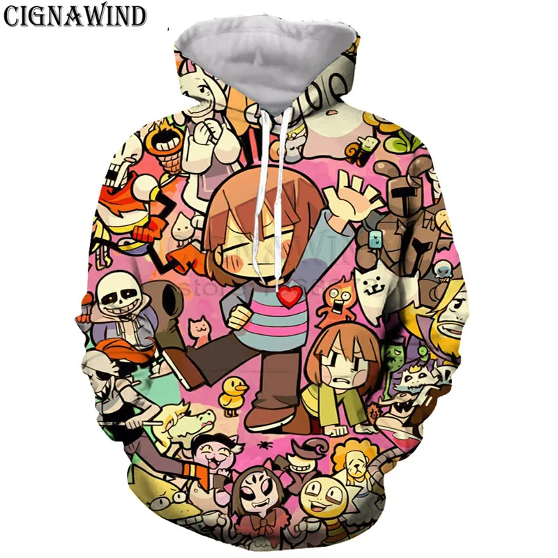 Новый Забавный Череп Undertale последняя игровая Толстовка menwomen 3D печатных балахон с