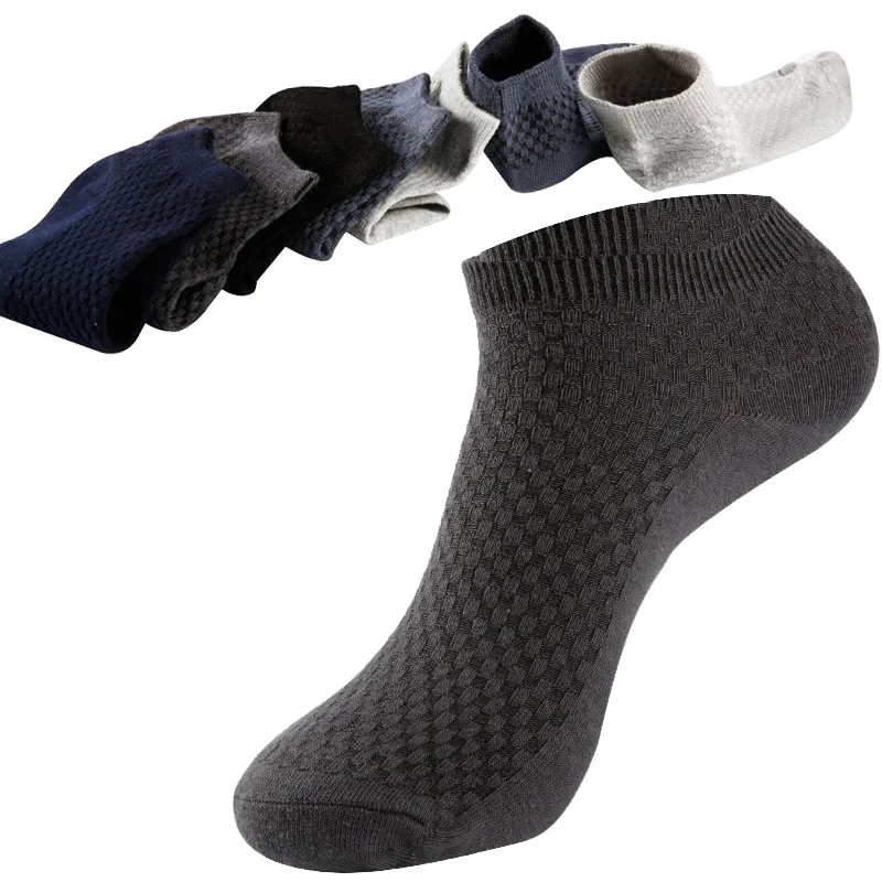 5 Pairs/lot Men Socks Business Bamboo Fiber Short Ankle Spring Autumn Breathable Calcetine Sock Male Meias Crew | Мужская одежда