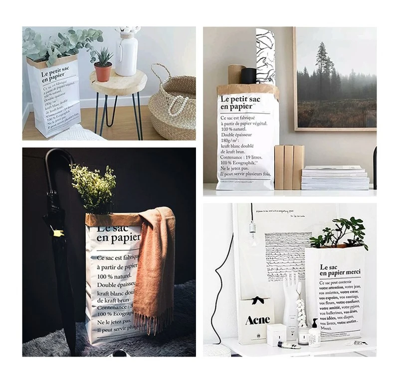 Ins-Style-Kraft-Paper-Storage-Bag-Plants-Flowers-Bags-Toys-Books-Sundries-Organizer-Laundry-Basket-Home