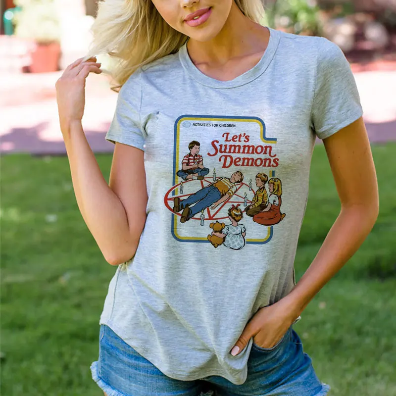 

Death Scary Evil Harajuku Satan Grim Reaper T-shirt Women Ouija Vintage Satan T Shirt Supernatura Classic Horror Story Tshirt90s