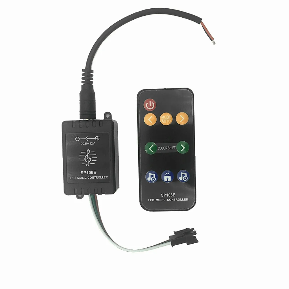 

SP106E 9keys LED Music Controller DC5V-12V WS2811 /WS2812B /6812 /1903/6803 Magic LED tape digital colorful music controller