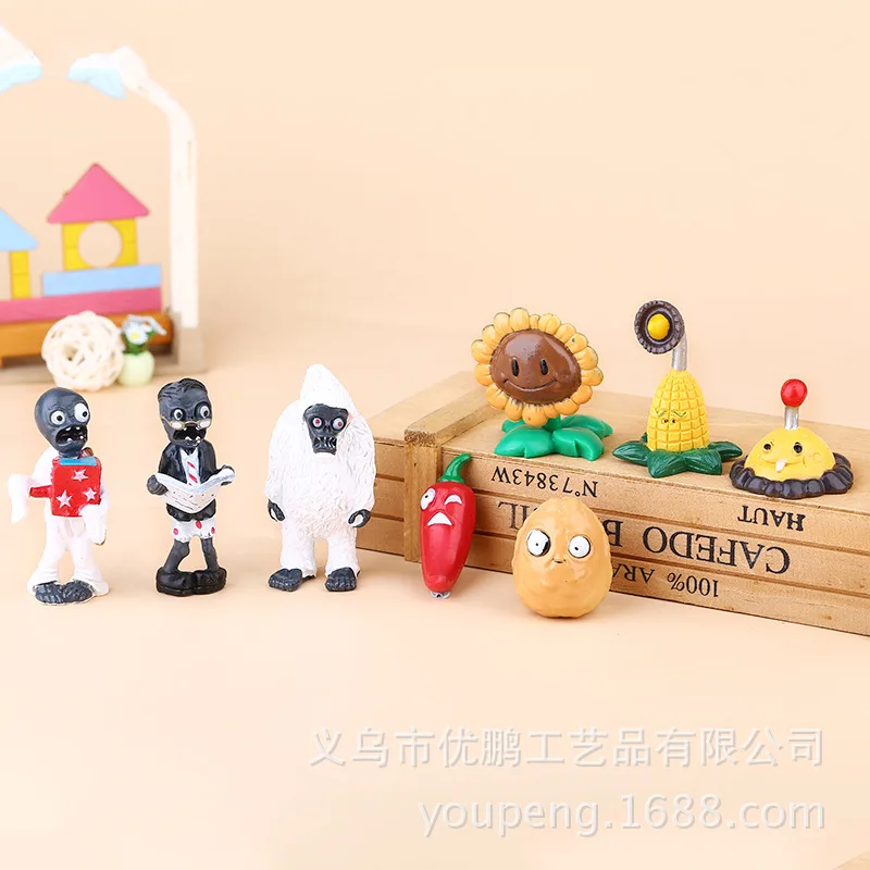 

8 PCS/set Plants vs. zombies Hand-made figures and ornaments doll Hand do Action Toy Figures