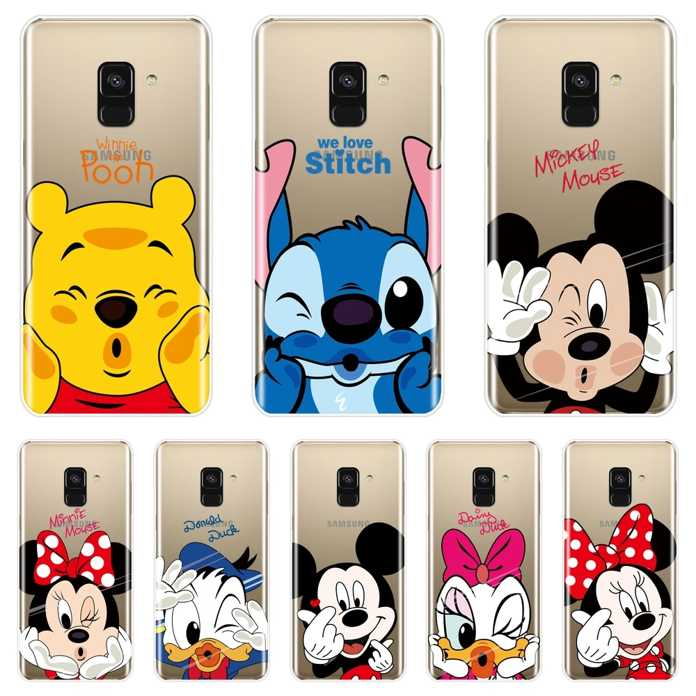

Cute Mickey Minnie Mouse Phone Case For Samsung A6 A8 Plus Silicone Back Cover For Samsung Galaxy A3 A5 A7 2016 2017 2018 Case