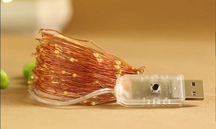 Usb лампа струна медные Проводные новогодние огни узор восемь функций рынок украшения спальни цветные огни