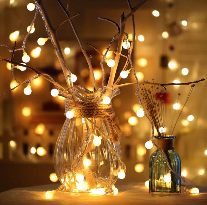 6M Fairy Garland LED Ball String Lights Waterproof For Christmas Tree Wedding Home Indoor Decoration AAA Battery Powered 5