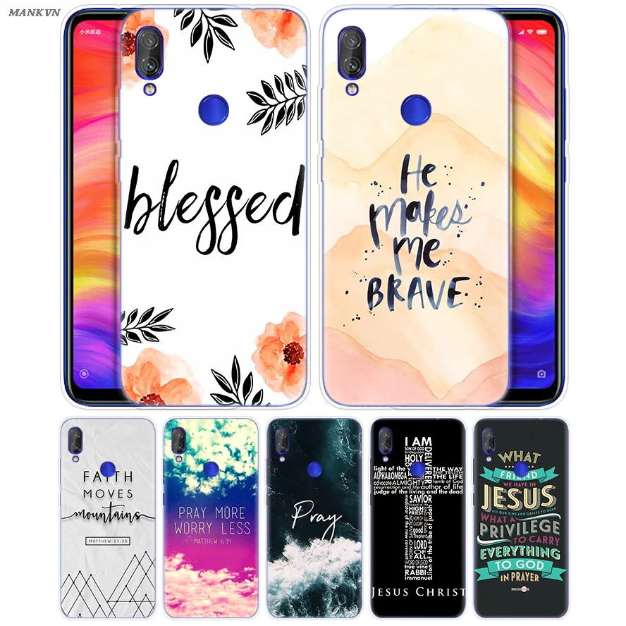 

Bible Verse Jesus Christ Christian Print Case for Xiaomi Mi Play 8 A2 6X Cover For Redmi 6 6A Note 7 6 5 4 4X Lite Pro Cover New