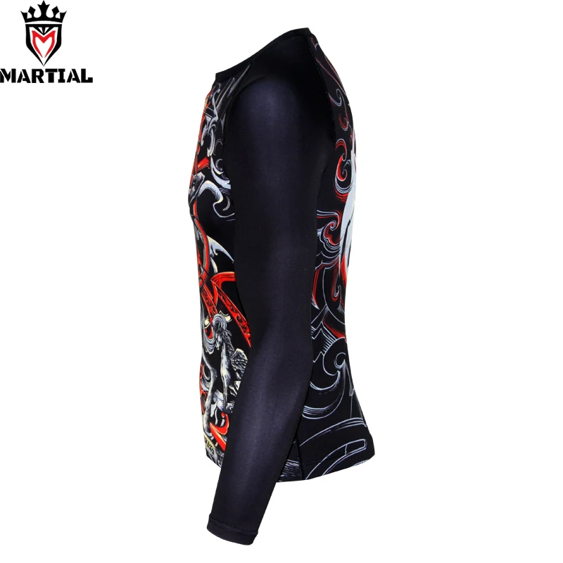 Koop Martial groothandel Boogschutter gedrukt rashguard jiu jitsu boksen jersey gym t shirt mannen boksen kleren