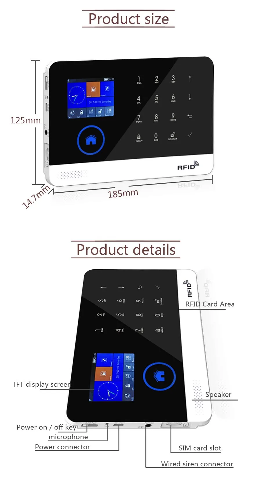SmartYIBA умный дом SMS GSM охранная сигнализация беспроводной дверной датчик/RFID клавиатура рука демонтаж/Дым датчик приложение двери аксессуары