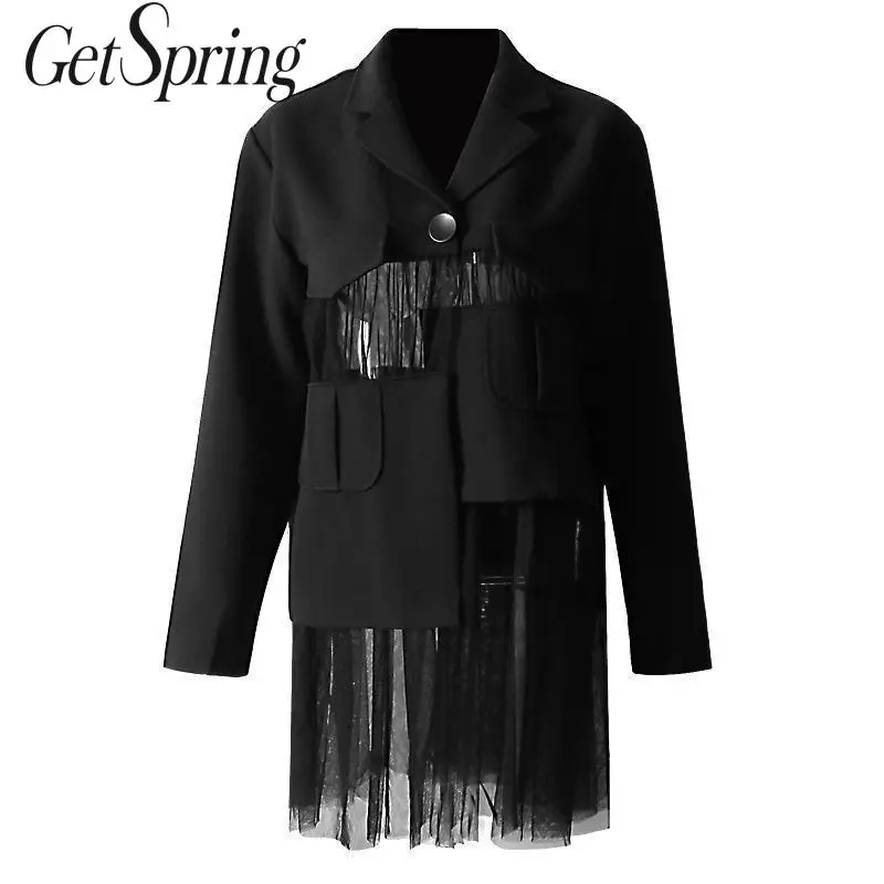 GetSpring Женский блейзер женские блейзеры неправильной формы Женские жакеты с