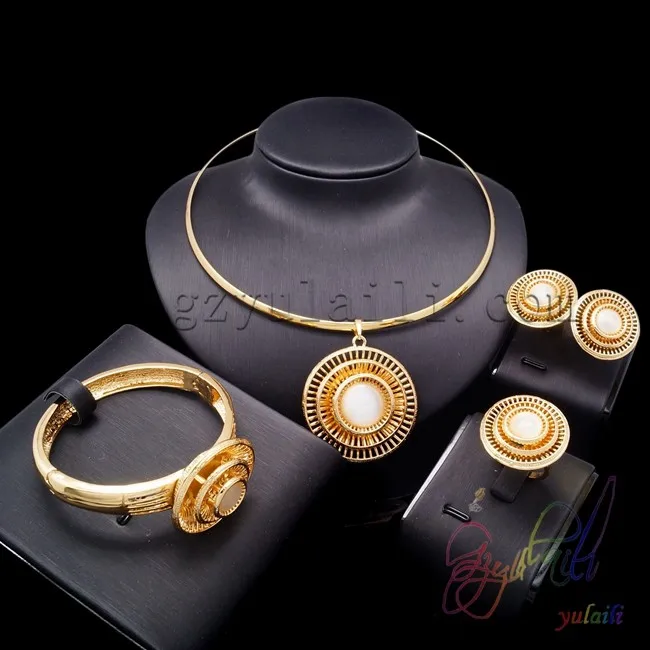 Free shipping wholesale 18k gold plated jewelry sets wholesale African costume jewelry set ...