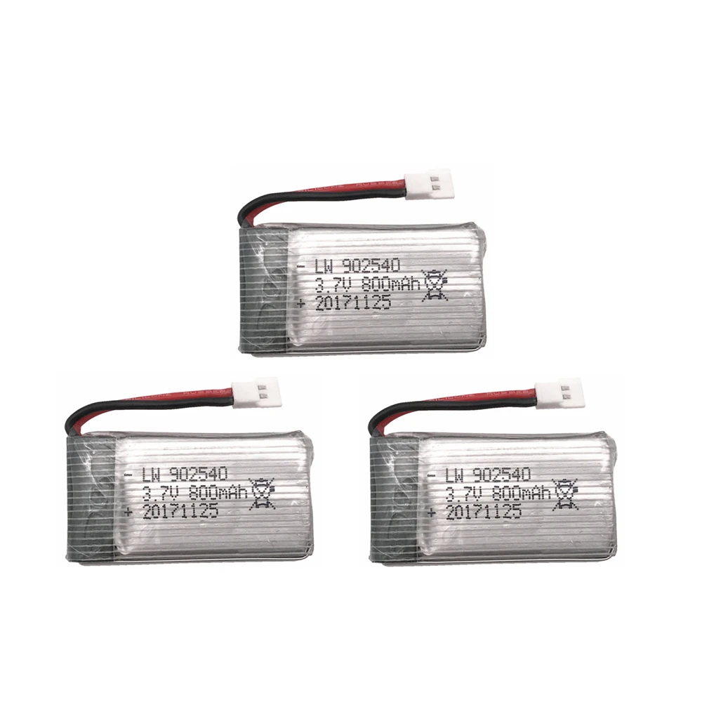 3pcs 3.7V 800mAh 25C Drone Li-polymer Battery 902540 For RC SYMA X5C X5SC X5SW X5HC Quadcopter Aircraft TOY