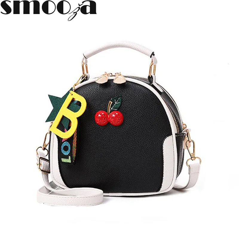 

SMOOZA Lovely Women Cherry Handbag Mini Shoulder Bag Lady Candy Color Small Solid Bags Crossbody Messenger Female Bolsa cute