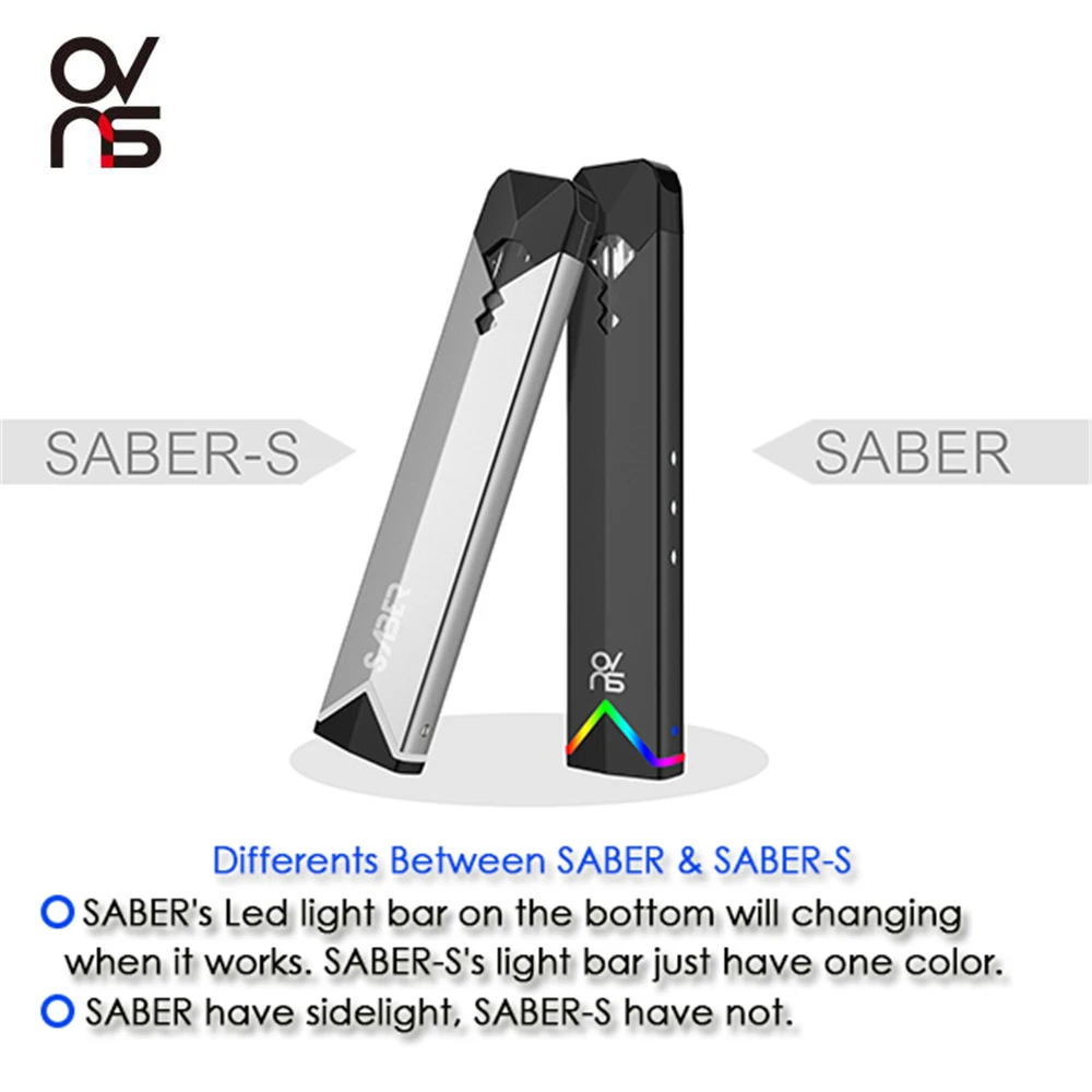 Mini Electronic Cigarette OVNS SABER Pod System Refillable Vape 440mAh 1.8ml Nice Taste Big Vapor Electronic Hookah Vape Pen Mini Electronic Cigarette OVNS SABER Pod System Refillable Vape 440mAh 1.8ml Nice Taste Big Vapor Electronic Hookah Vape Pen