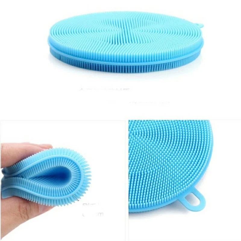 Escova de limpeza de cozinha de silicone, esponja de lavar louças, esponja mágica de lavar louças, tigela, escovas domésticas