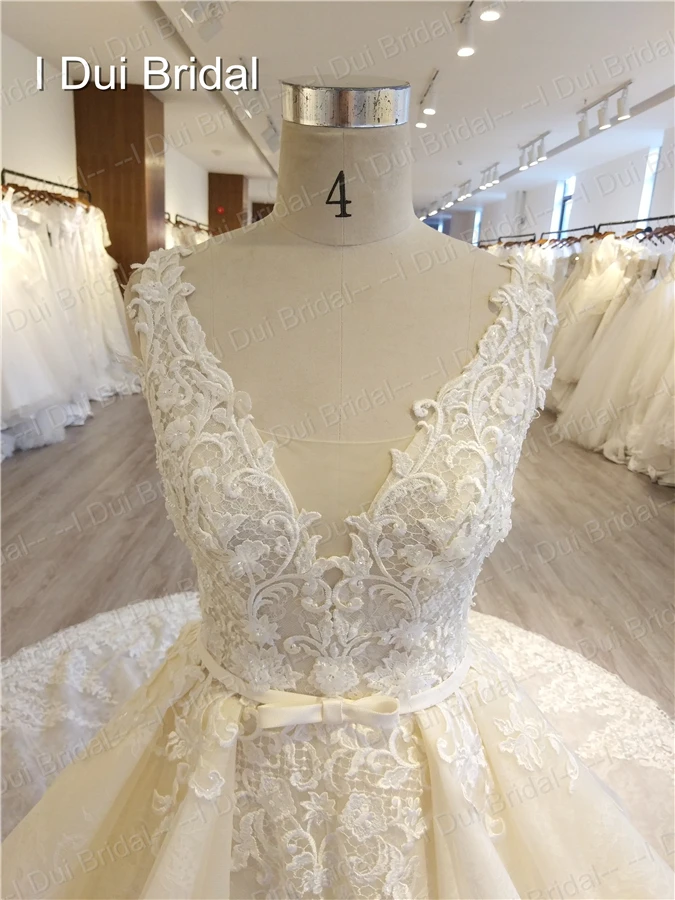2018 Свадебные платья v-образный вырез кружева высокое качество свадебное платье индивидуальный заказ