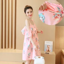 Summer Maternity Breast Feeding Dresses Nursing Dress Pregnancy Lactation Clothes for Pregnant Women Breastfeeding Clothing B26