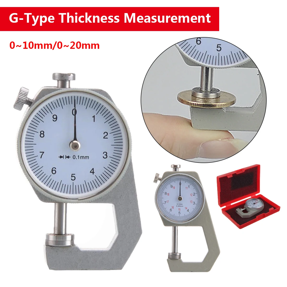 

Electronic Thickness Gauge Precise Digital Micrometer Thickness Meter Tester Measuring Instruments Flat Type 10mm/20mm 0.01mm