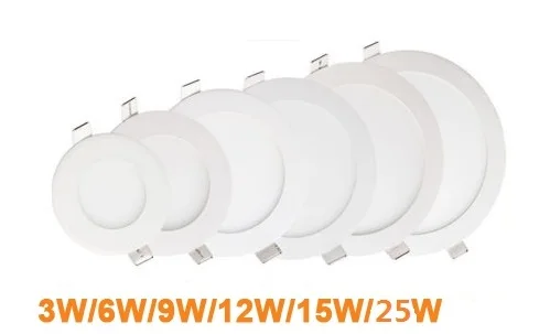 

Ultra thin LED Panel Light Recessed LED Ceiling Light Spot Down Light with driver AC85-265V Warm White/Natural White/Cold White