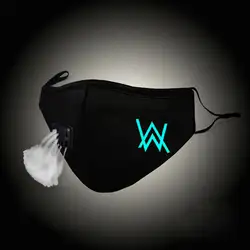 Светящиеся в темноте моды Рот маска Alan Walker Faded Cotton Маска Анти PM2.5 пылевой фильтр зима теплая муфельные Клапанного Респиратор