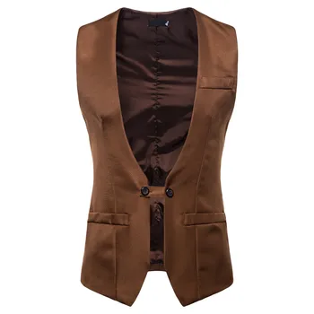 

Casual Vest Jacket Men Autumn Winter Nice Waistcoat Vest Mens Sleeveless Pocket Coffee Jacket Coats Male Slim Vest Gilet Homme