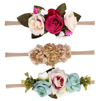 

Hair Bands Headbands Wreath Suits Beach Holiday Simulation Camellia Flowers Hair Bands Sets