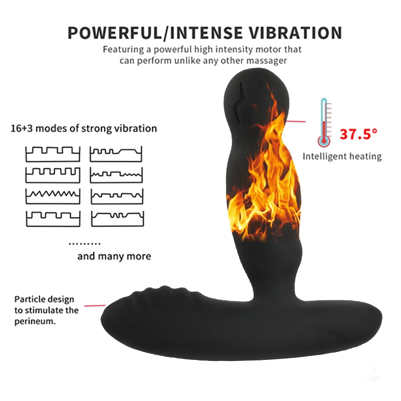 Rotation Anal Plug Vibrator With Heating Sex Toys For Men Wireless Remote Prostate Massager Vibrating Butt Plug Intimate Goods 4