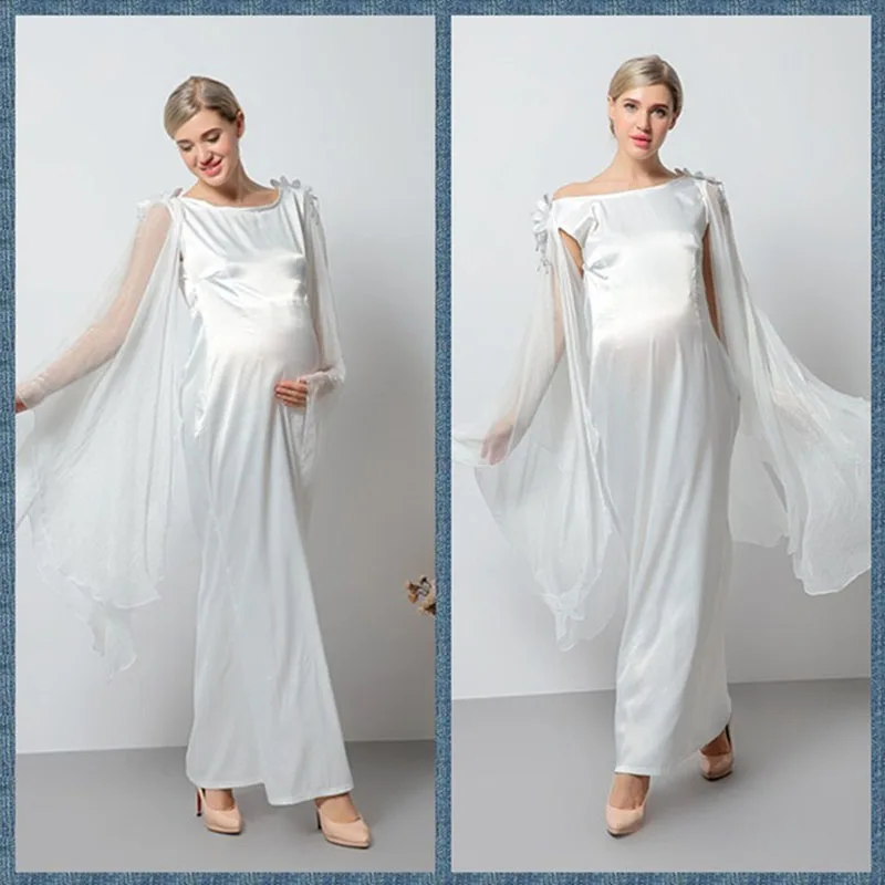 

2017 New Arrival Maternity Dress for Photo Shoot Maternity fashion Gown long hem Maternity Photography Props pregnant vestido