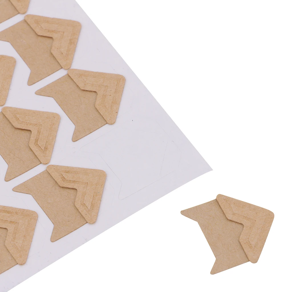 6 Sheets Album Photo Mounting Corners Sticker Self-Adhesive Essential Item Separate Piece 2x2cm Total 144 Pieces