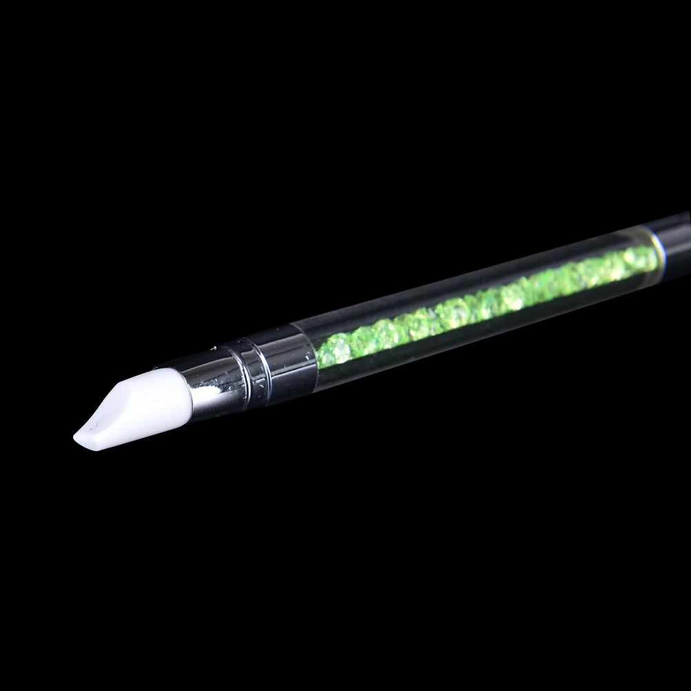 1 шт. силиконовая резьба в виде головы со стразами|crystal nail art brush|nail brushnail brush pen |
