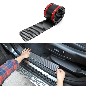 

4x 7cm Carbon Fiber Rubber Car Door Sticker Vinyl Decal Scuff Plate Sticker FOR BMW M G30 F20 E91 X5 E70 E87 E34 E60 Mini Cooper