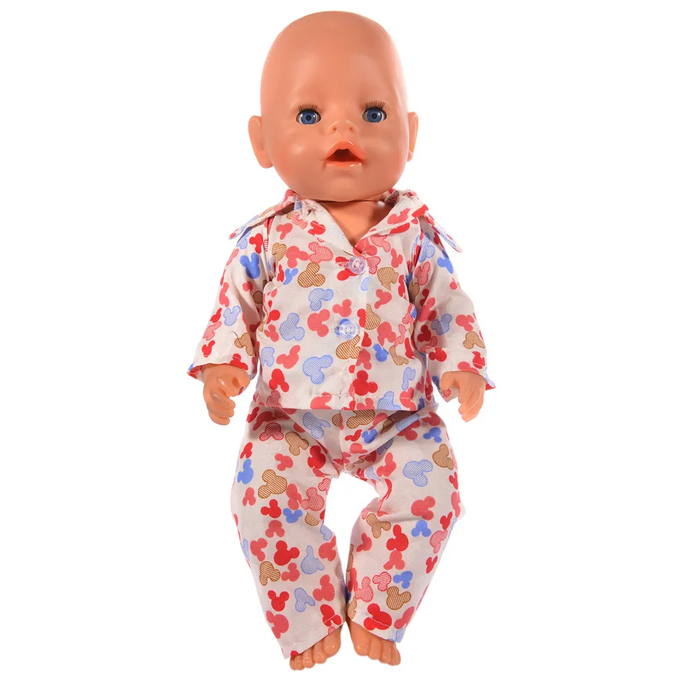 Кукольная одежда, пижамы, одежда ручной работы, Пижамный костюм, подходит для 18 дюймов, американская кукла и 43 см, одежда для новорожденных, zapt, поколение