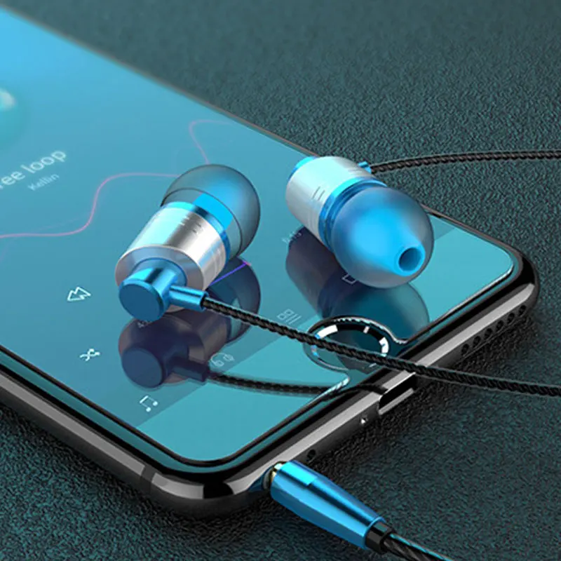 

metal in ear gaming headphones earphone music headset With wheat headphone cable Suitable for xiaomi huawei iphones mp3/4 3.5mm