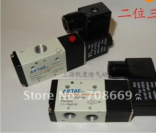 3V210-08 AC110V 3 порта 2 положения 1/4 &quotBSP одинарный соленоид Пневматический воздушный