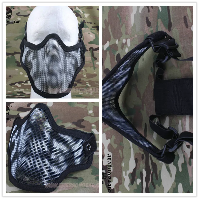 EMERSON Tactical Strike Steel Half Face Mask skull airsoft field EM6590in Party Masks from Home