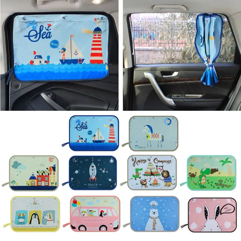 

70*50CM Children Car Side Window Sunshade Cartoon Curtain sun visor UV Protection Curtain For Boys Kids Cars Rear Side Cover