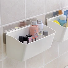 Kitchen and toilet multifunctional magic no stick wall storage rack basket 22.5*12.5*10.5cm free shipping