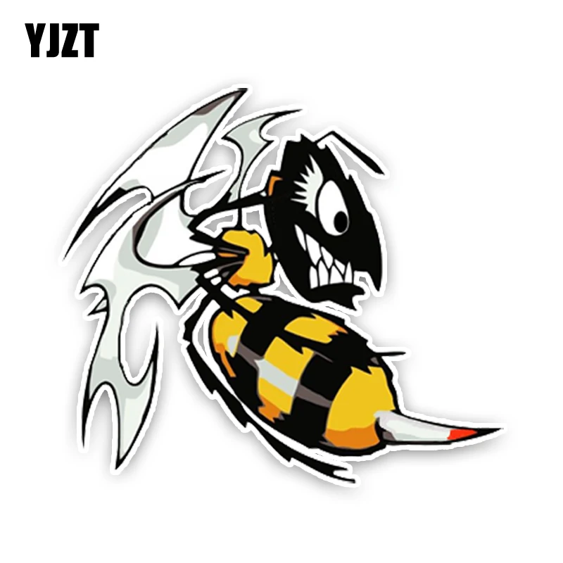 

YJZT 13.8CM12.4CM Lovely Angry Cartoon Hornets Colored PVC High Quality Car Sticker Decoration Graphic C1-5149