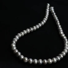 Натуральный круглый пресноводный жемчуг серый 7-8 мм для изготовления ювелирных изделий 15 дюймов DIY ожерелье браслет серьги