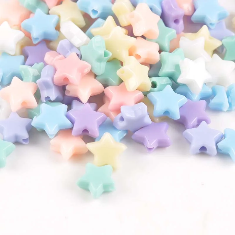 Mixed-Color-Acrylic-star-Spacer-Beads-Fit-Jewelry-Handmade-10mm-100Pcs ...