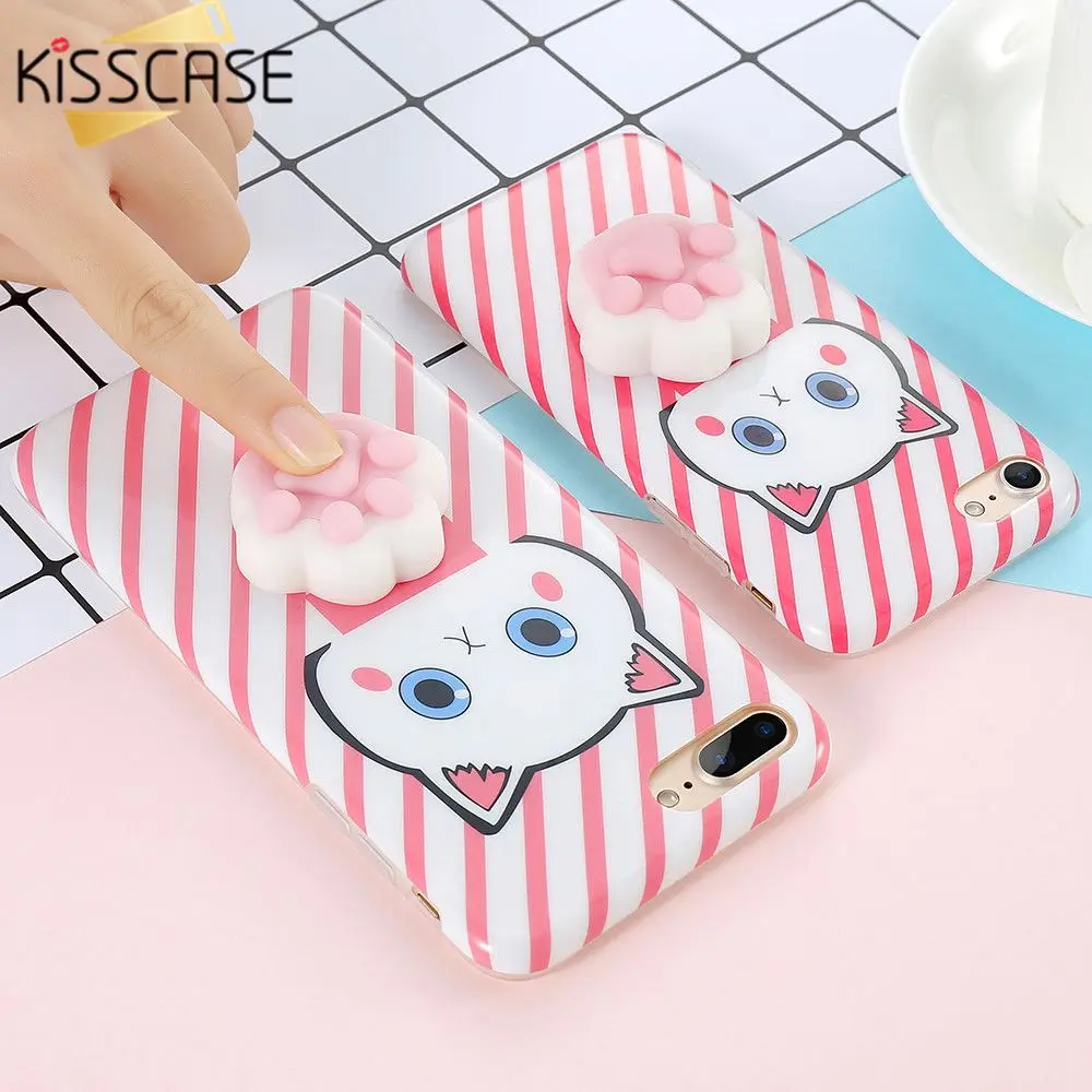 KISSCASE Fashion Girl Cases For iPhone 7 8 Plus 6 6S Soft Silicone Phone 5 5S SE Back Covers Shell |