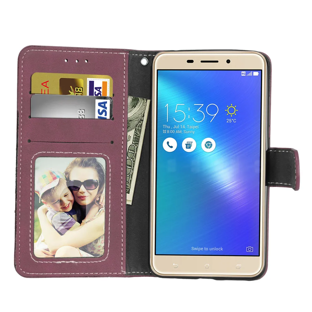 Ретро матовый чехол для Asus Zenfone 3 Laser ZC551KL телефона с подставкой из искусственной