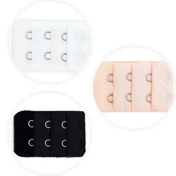

Underwear Accessories Three Rows Of Two Buckles For Bras Plating Lengthened And Extended Back Button Women Accessories 3 Colors