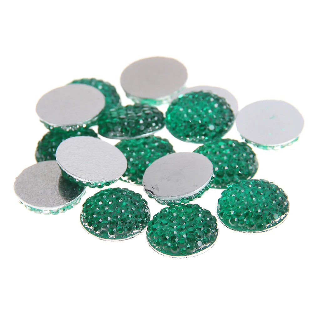 

12mm 40pcs Many Colors Round Flatback Non Hotfix Scrapbook Resin Rhinestones Use Glue On DIY Crafts Decorations Fabric Garments