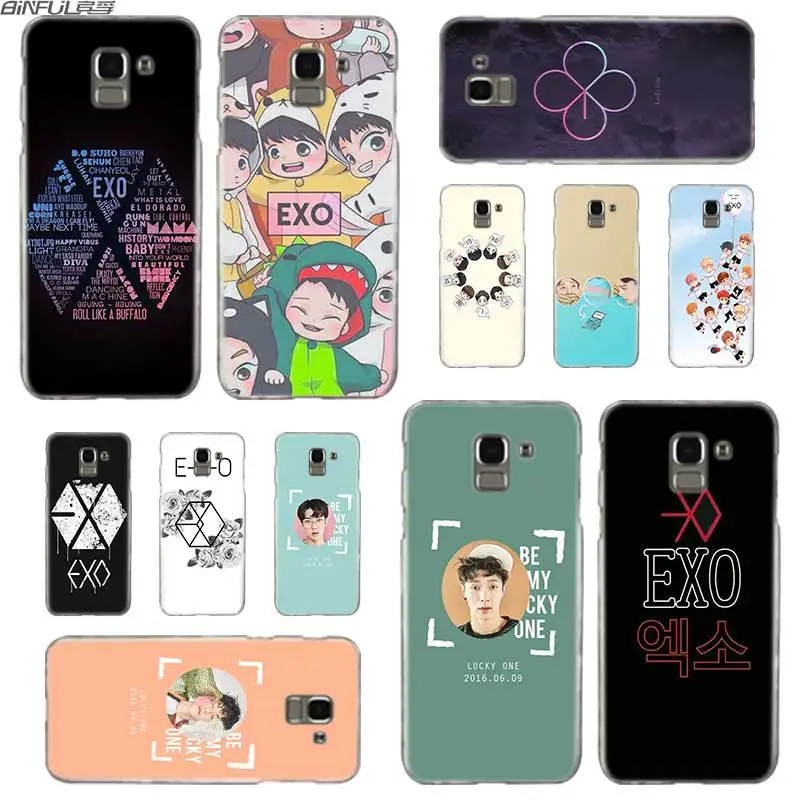 

BINFUL Transparent hard case for Samsung J3 J4 J5 J6 J7 J8 2015 2016 2017 EU 2018 Prime Max Kpop exo Lucky one