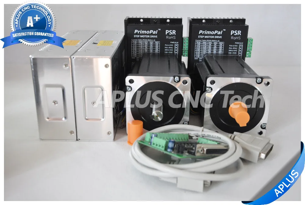 

2-Axis NEMA 34 Key Shaft Stepper Motor 1696oz-in & Driver PSR8078 & 48V Power Supply Kit